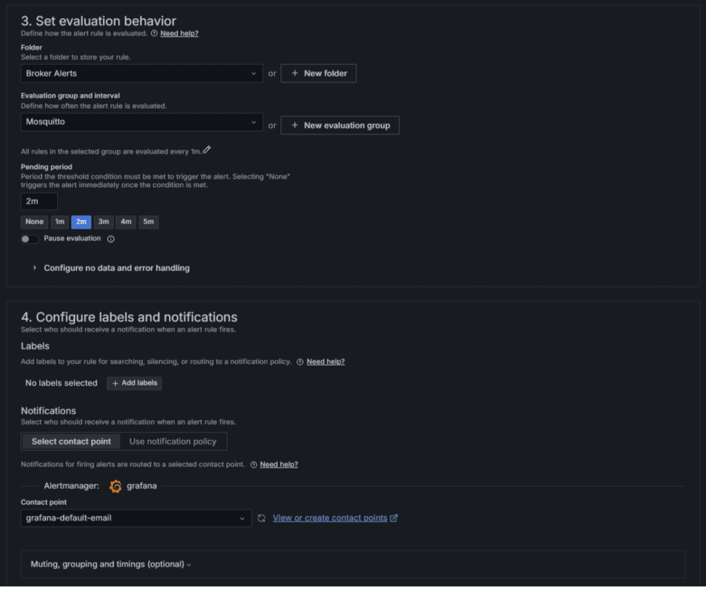 Grafana evaluation and notification