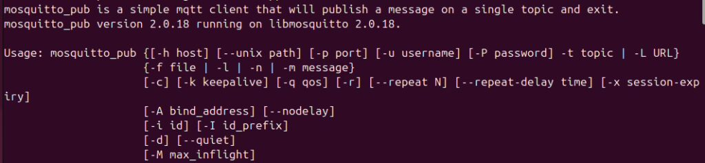 Verification of the mosquitto-clients package installation