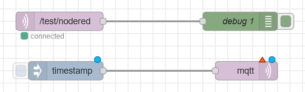 Complete design of an “MQTT-in” and “MQTT-out” node connection
