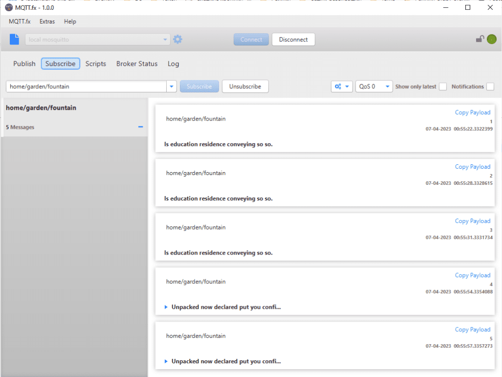 MQTT.fx screenshot