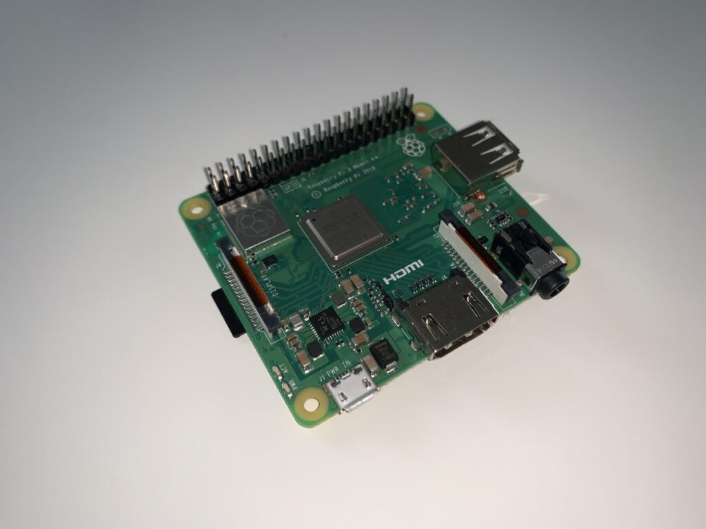System board of a Raspberry Pi 3A+