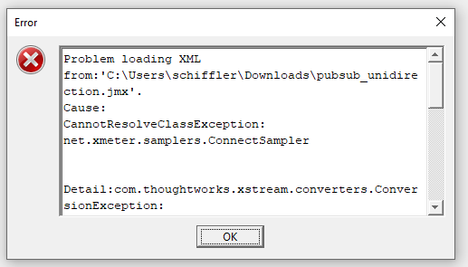 JMeter GUI error for MQTT extension loading failure