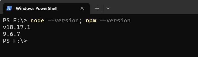 Proof of correct Node.js and npm installation