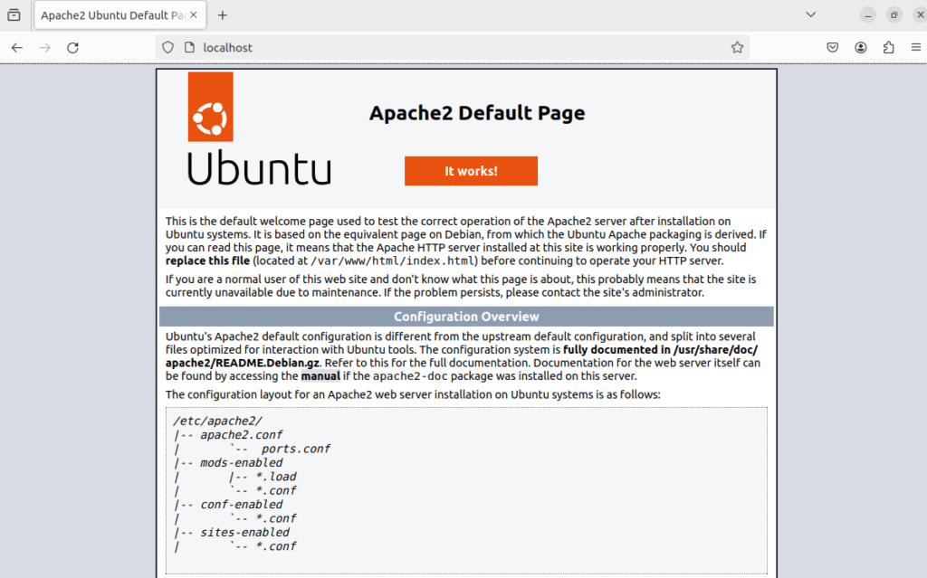 Apache test page