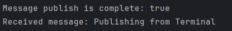 IDE console publishes messages received from the Java application.