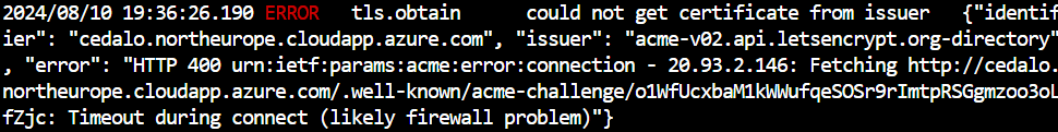 Log output messages when the certificate cannot be obtained.